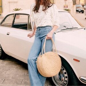 Sezane Martin Trouser in Chambray